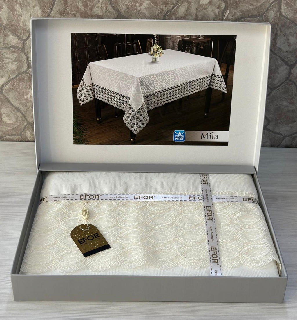 Скатерть EFOR MILA 160*300 прямоугольная кремовый KREM