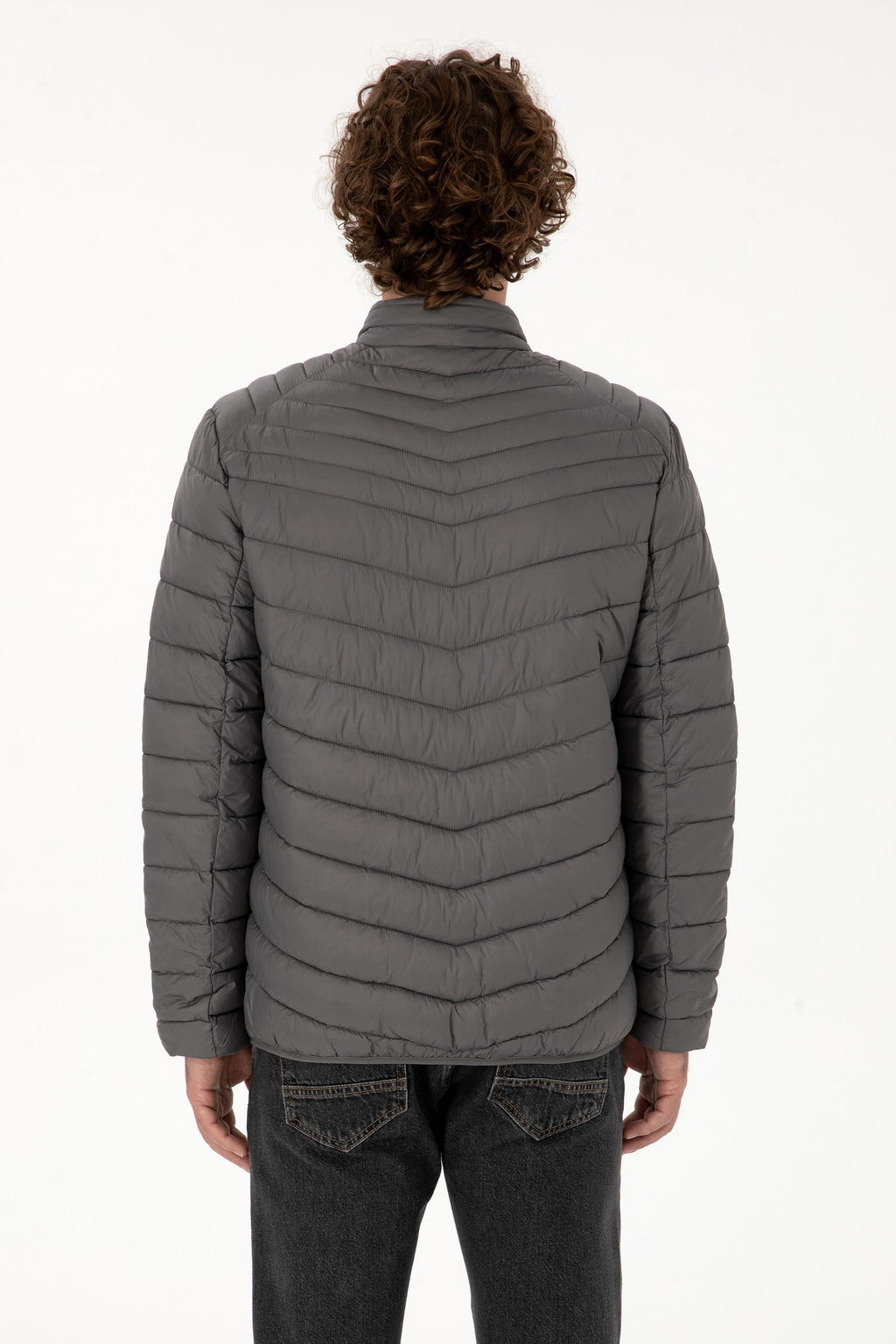 Erkek Gri Mont Sepette S_rpriz _ndirim