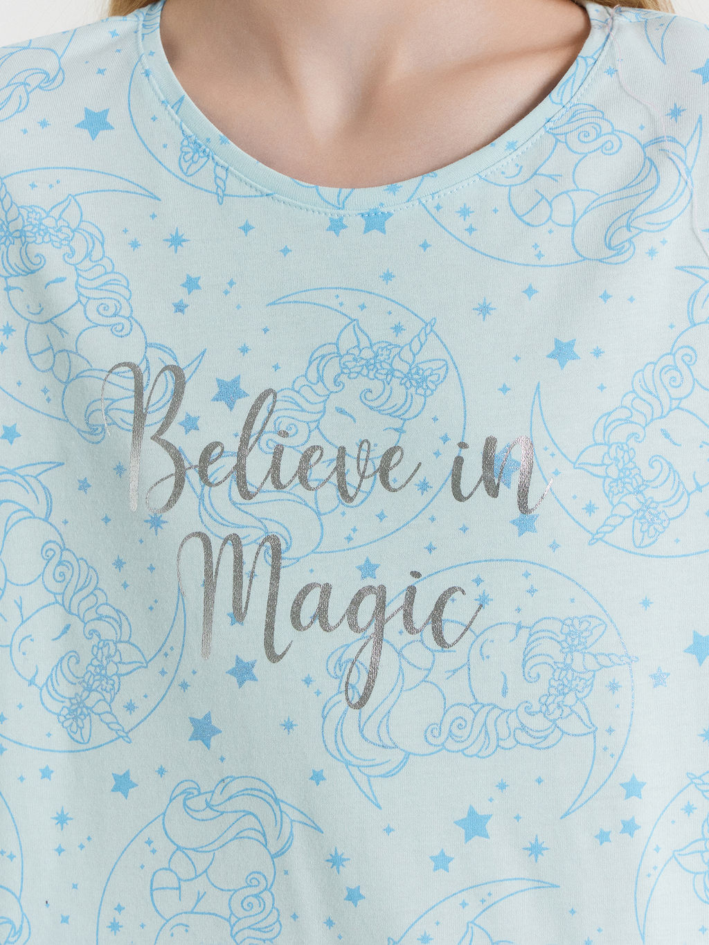 Комплект домашний для девочек голубой с единорогами - Mark formelle фото 7