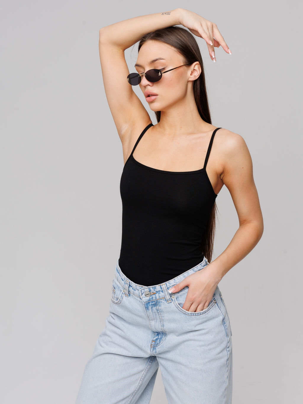 Женская майка на бретелях Lingeamo черная ЛТ-07 (7)  фото 7