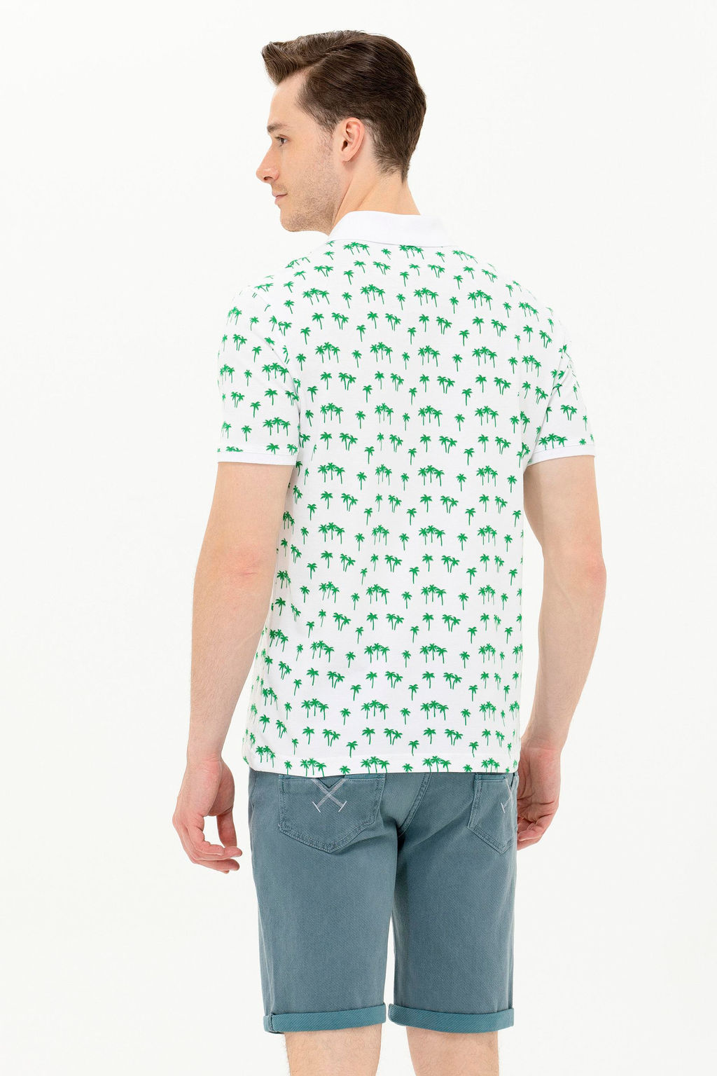 U. S. Polo Assn Мужская зеленая футболка с воротником-поло - U.s. polo assn фото 5