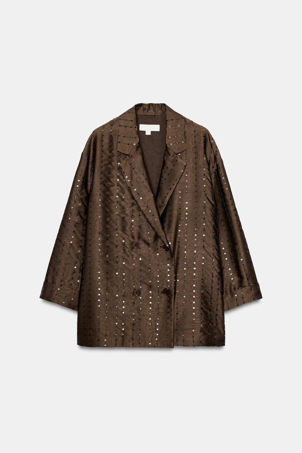 BLAZER CRUZADA LENTEJUELAS / Marr?n - Zara фото 7
