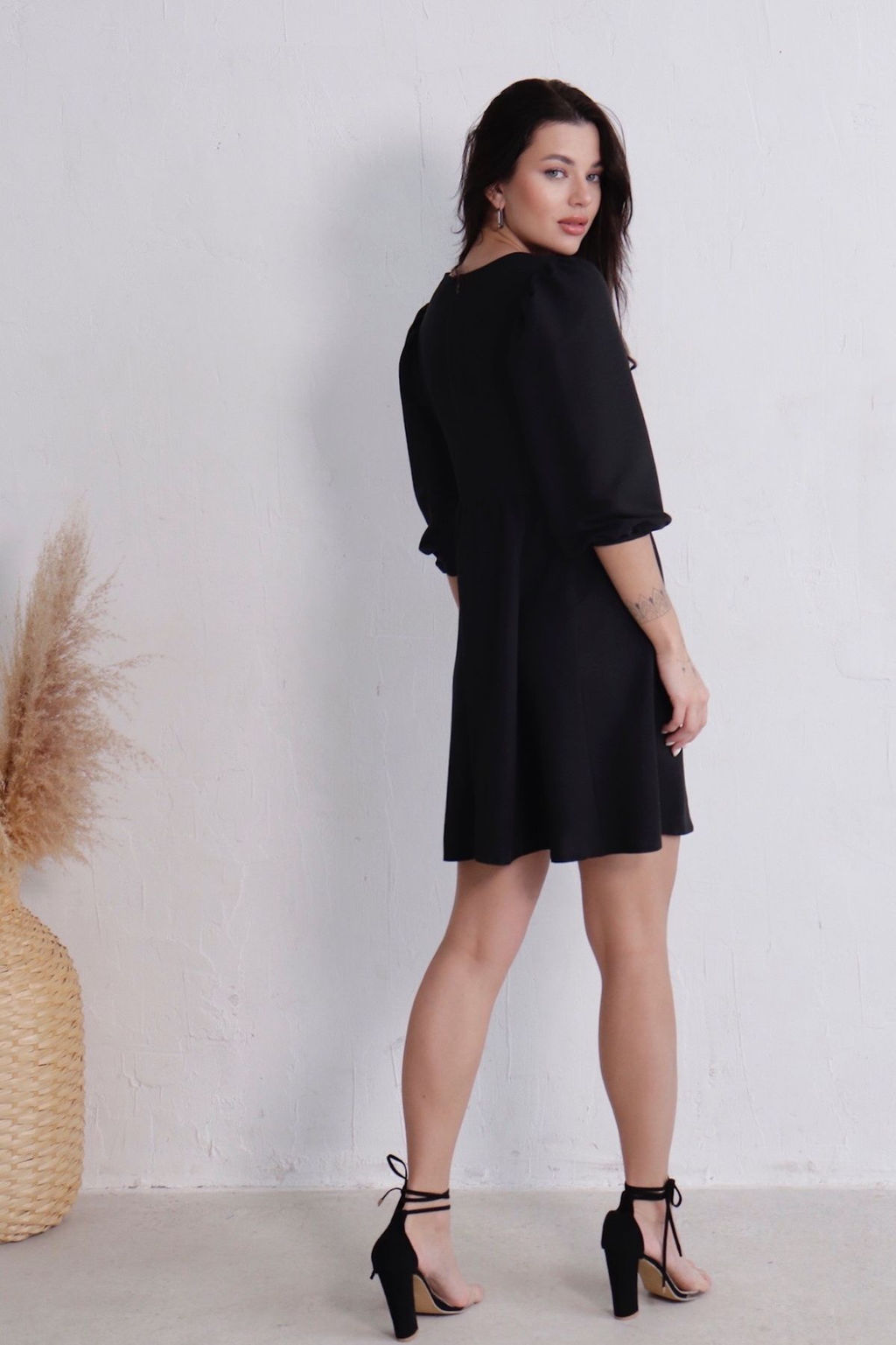 Платье чёрное с присборенной юбкой - Martichelli фото 3