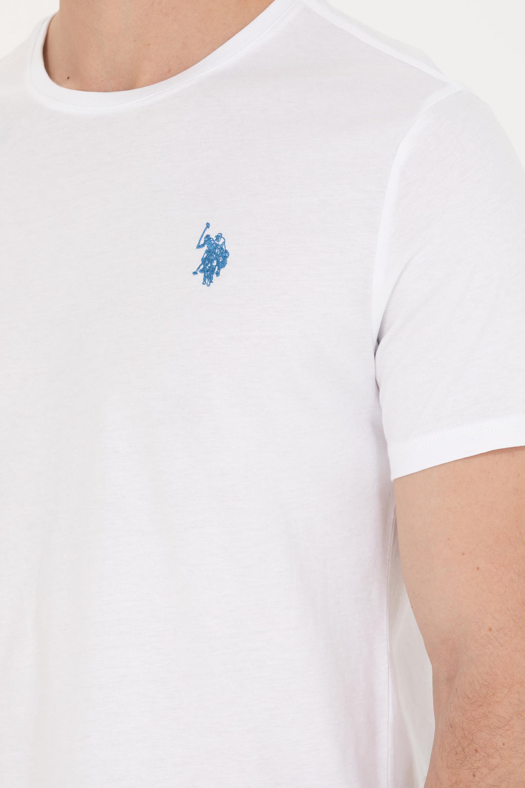 Erkek Beyaz Bisiklet Yaka Ti__rt