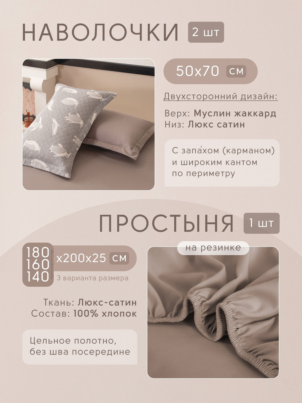 Комплект постельного белья на резинке Сатин Aurora Veil с Покрывалом AVR001 180*200*25;160*200*25;140*200*25 Евро - Ситрейд фото 4