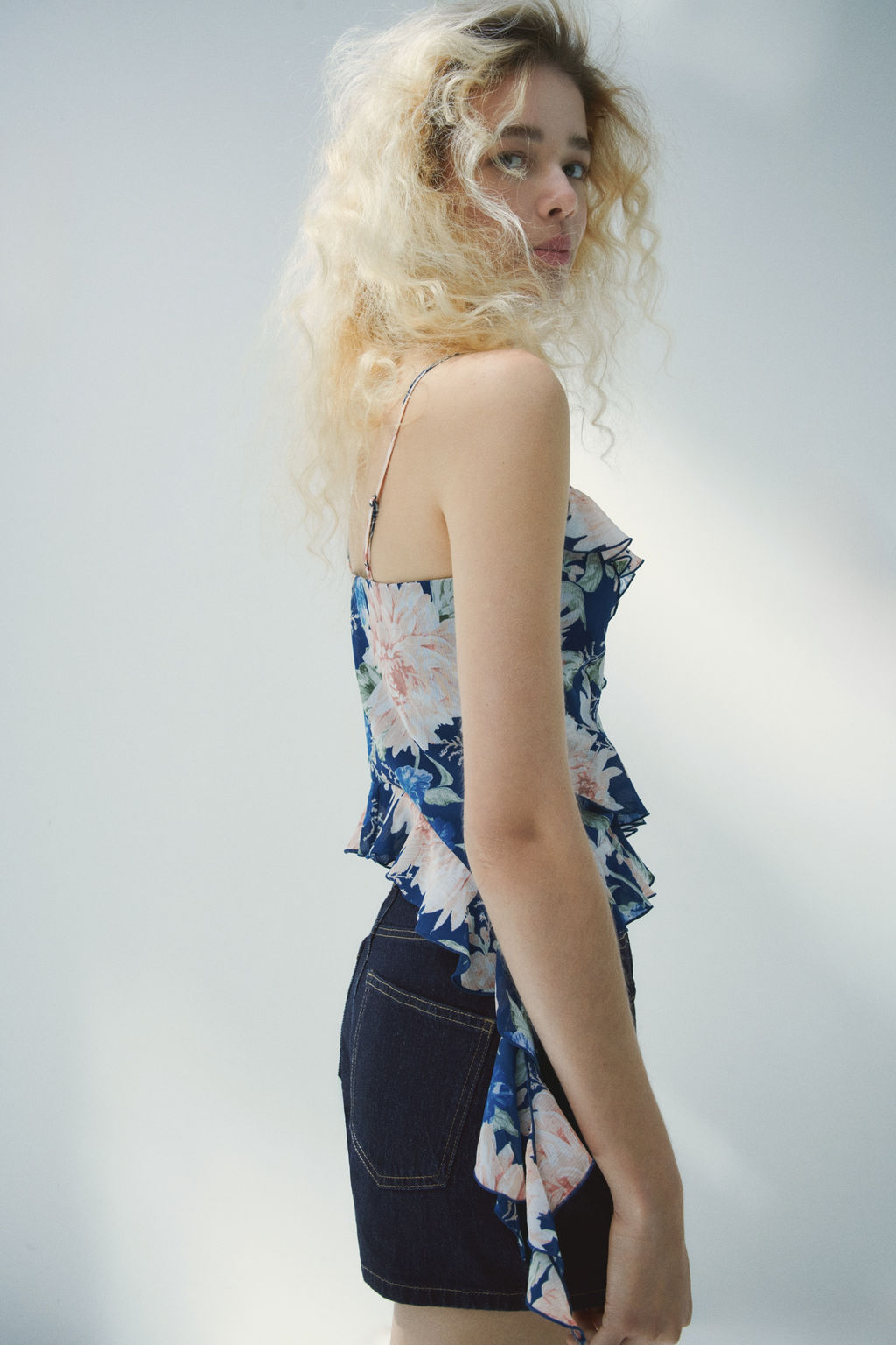Falda pantal?n de talle alto en denim - H&m фото 5