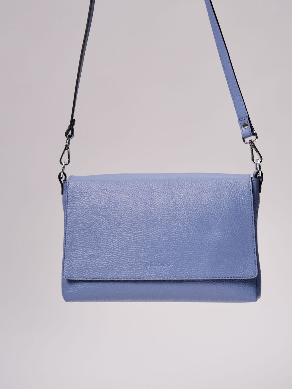 Сумка кожаная на плечо Deboro 30181 сиреневый закат