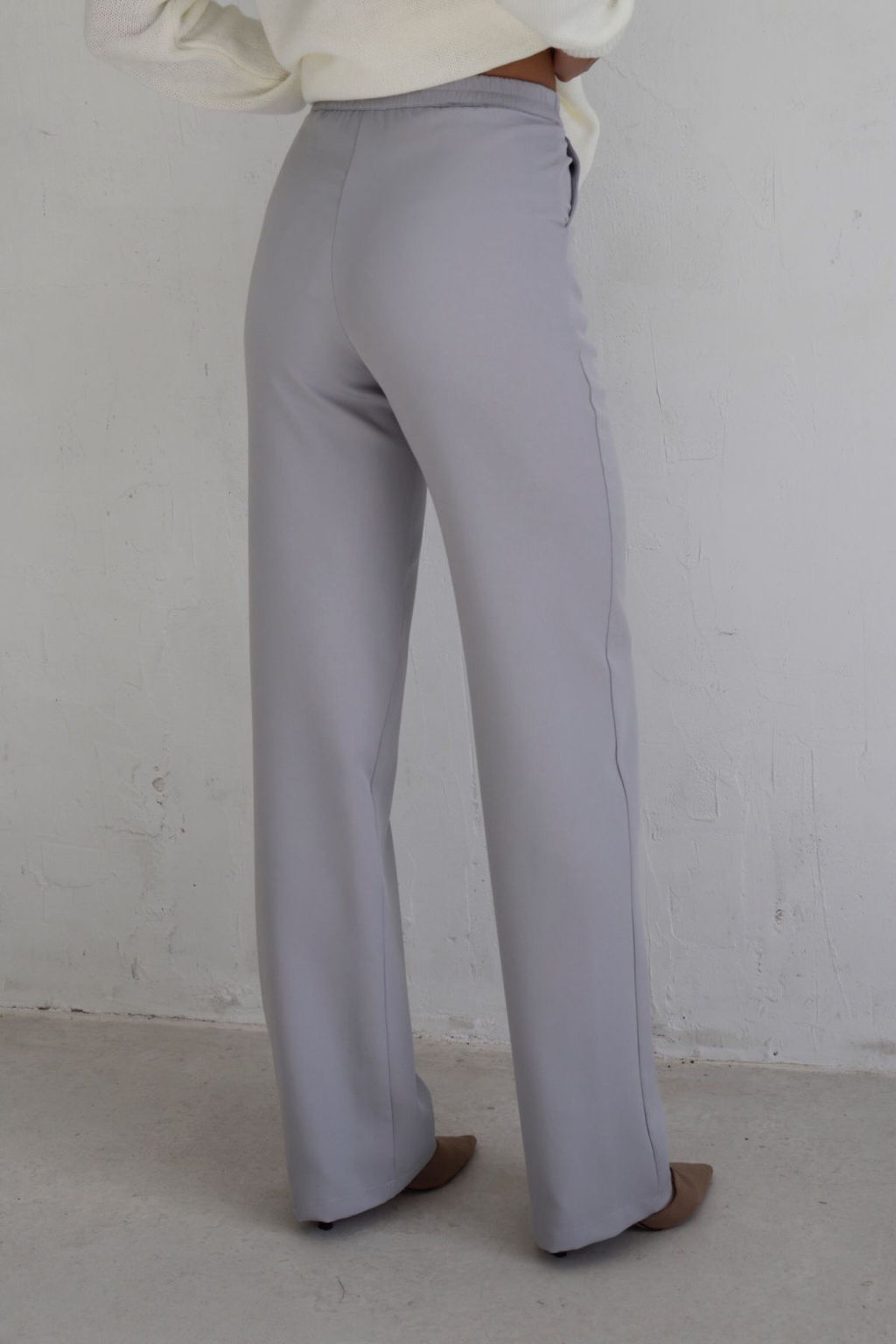 10165 Брюки прямого покроя светло-серые - Martichelli фото 5