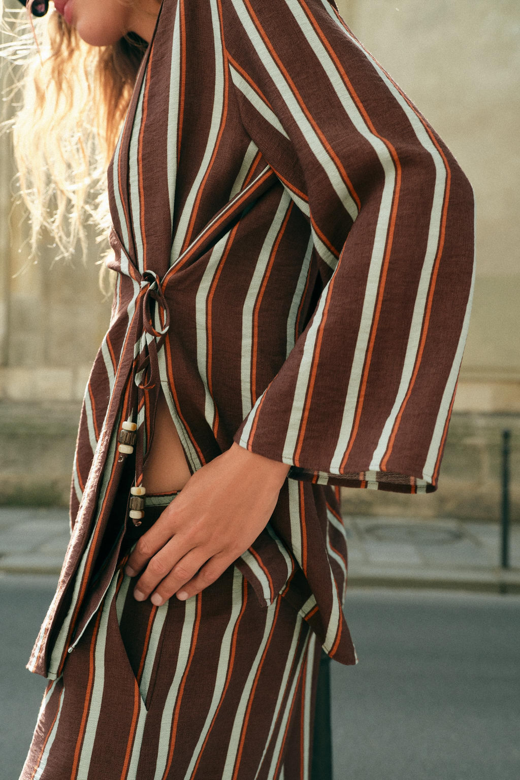 CHAQUETA CRUZADA RAYAS / Rayas marrones - Zara фото 4