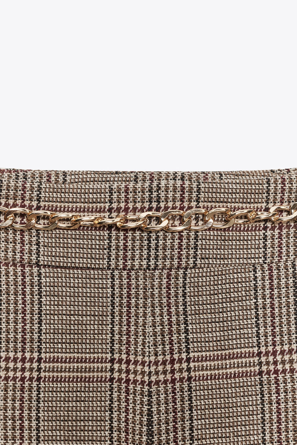HOUNDSTOOTH LONG BERMUDA SHORTS WITH BELT