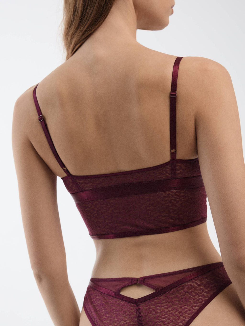 CONTE SAVAGE LBE 2534 Бюстье из анималистичного кружева и сетки marsala - Conte elegant фото 3