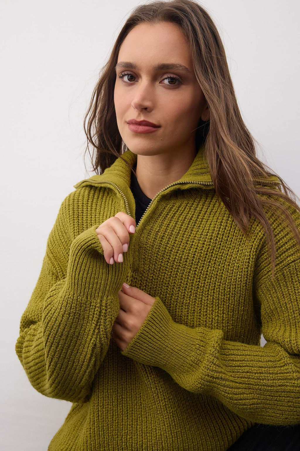 Wardrobe Essentials Yag Yesili Yumusak Dokulu Triko Kazak | TWOAW26KZ00180 - Trendyolmilla фото 2