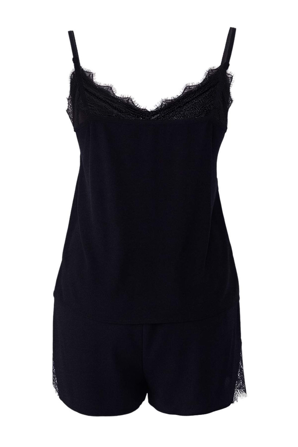 Trendyolmilla Siyah Dantelli Ip Ask?l? Viskon Sortlu Dokuma Pijama Tak?m? THMSS20PT0290 фото 24