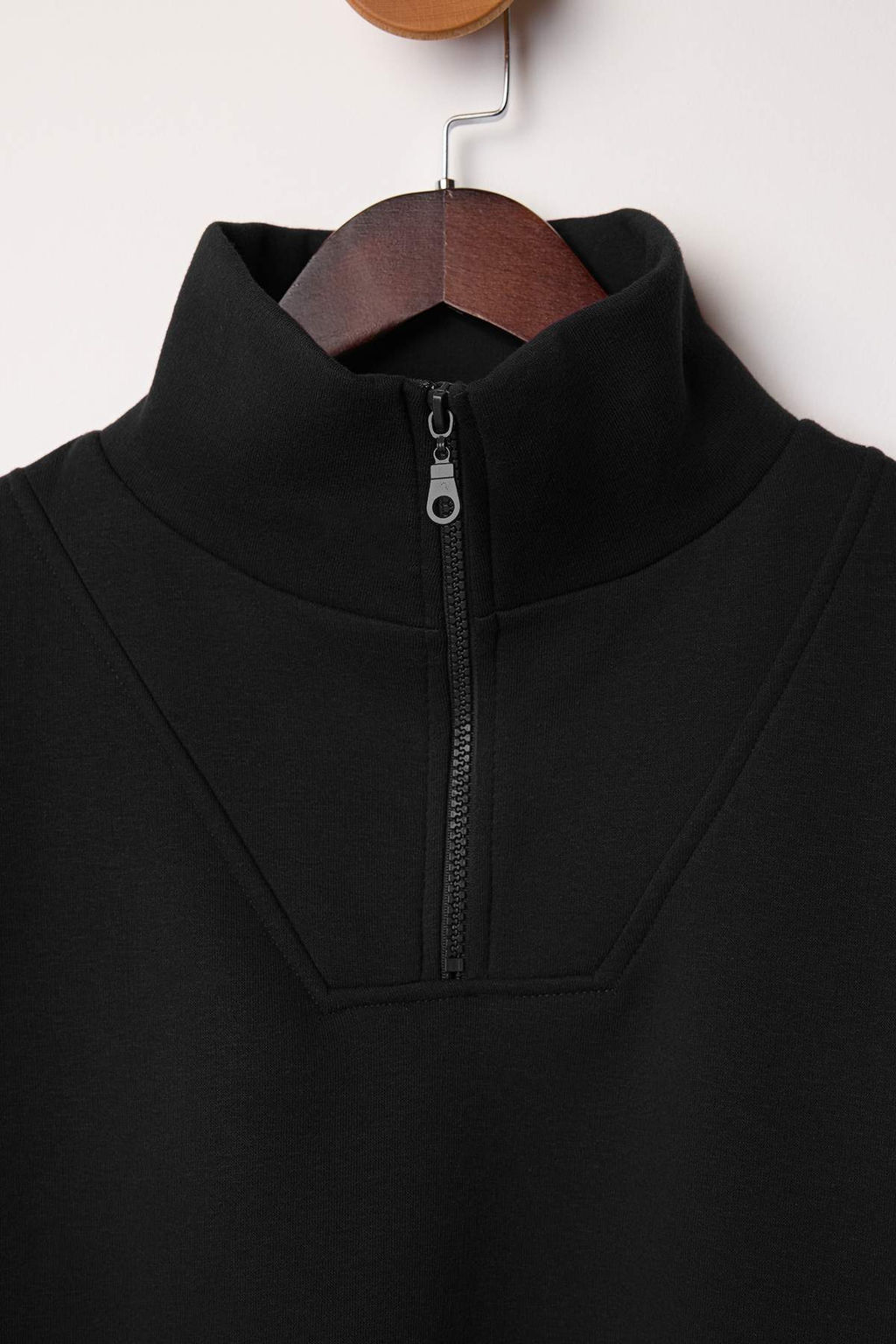 Bordo Kal?n Ici Polarl? Dik Yaka Yar?m Pat Fermuar? Crop Orme Sweatshirt TWOAW26SW00233 - Trendyolmilla фото 5