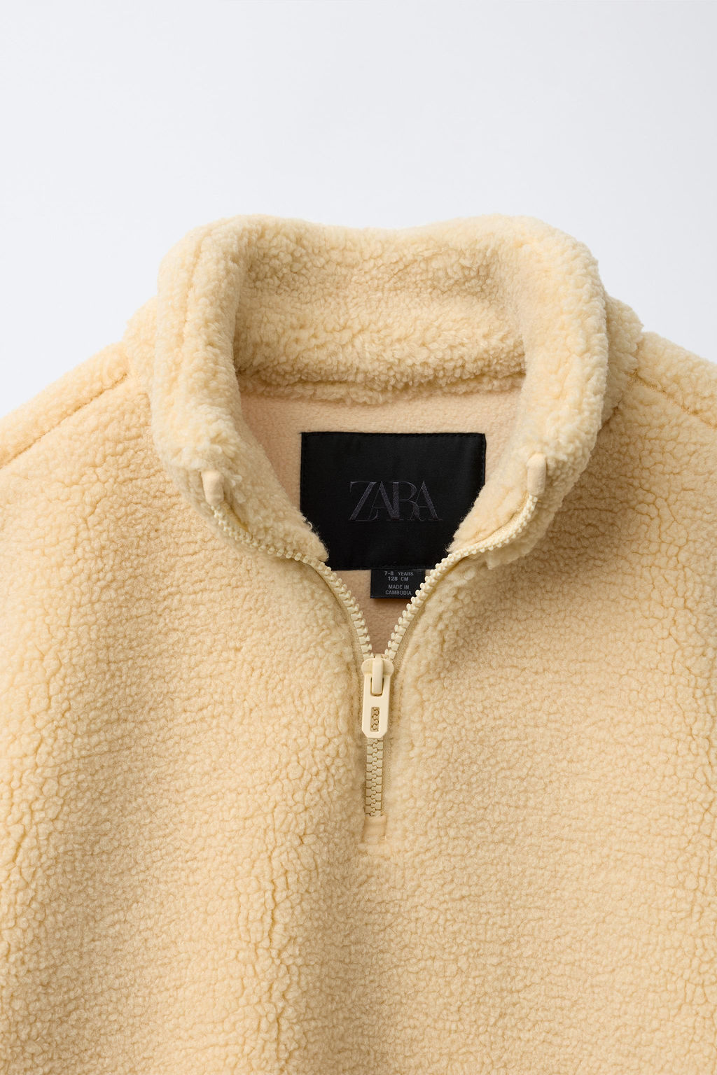 FAUX SHEARLING ZIP-UP SWEATSHIRT