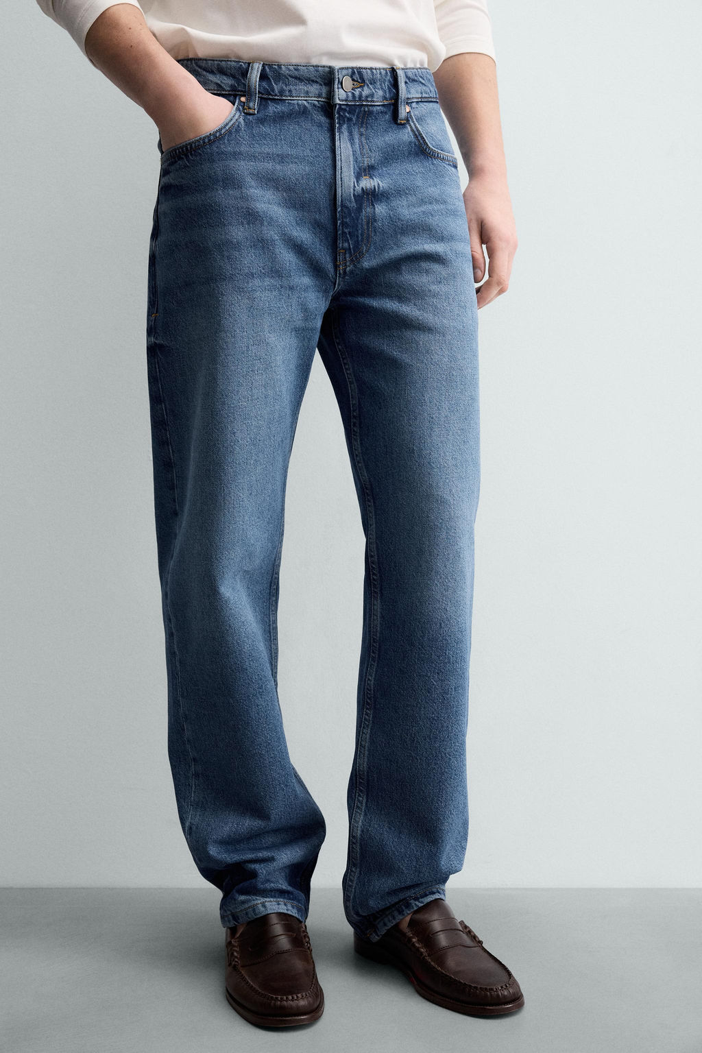 JEANS STRAIGHT FIT ALGOD?N - LYOCELL / Azul - Zara фото 9