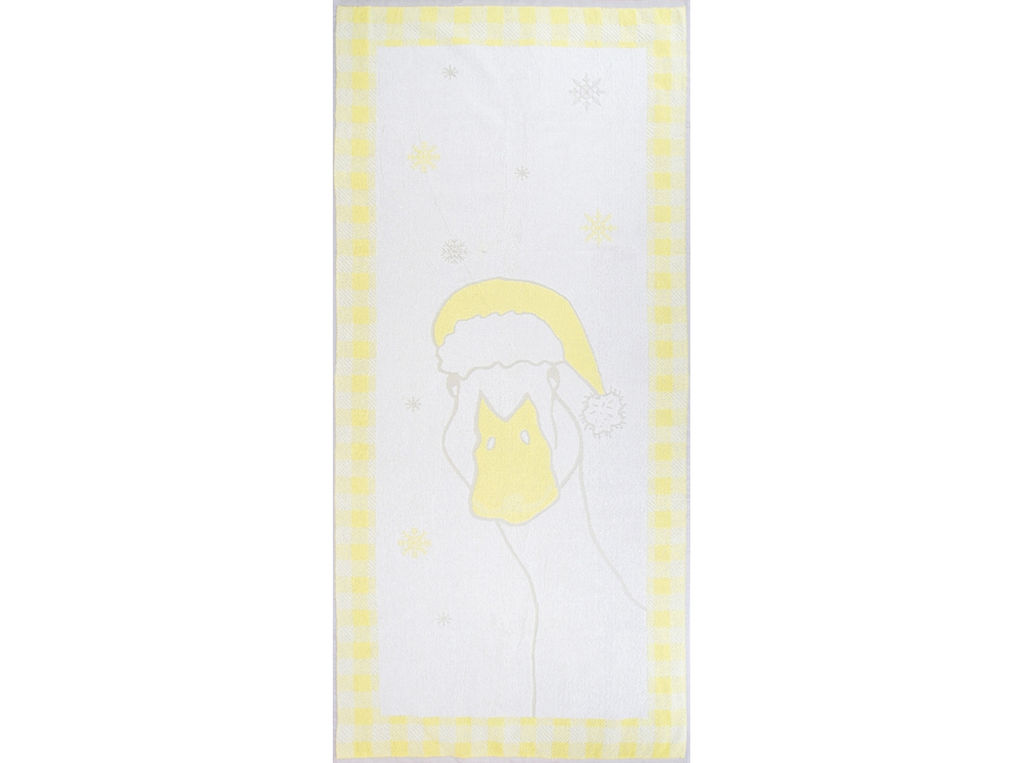 6с102.411ж1 Гусь (лимонно-серый) Полотенце махровое 67х150см