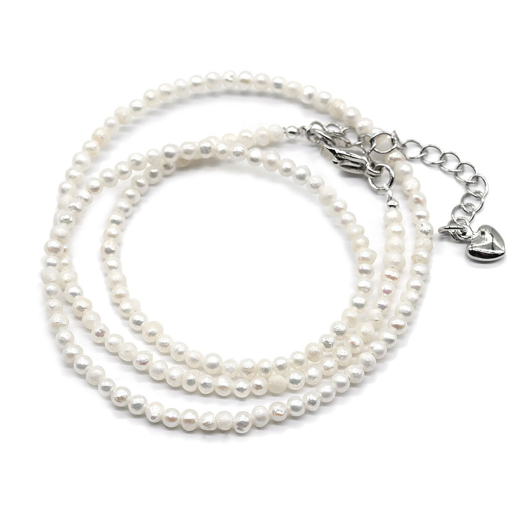 Бусы из жемчуга шарик 2мм цвет белый, 40см Радуга камня