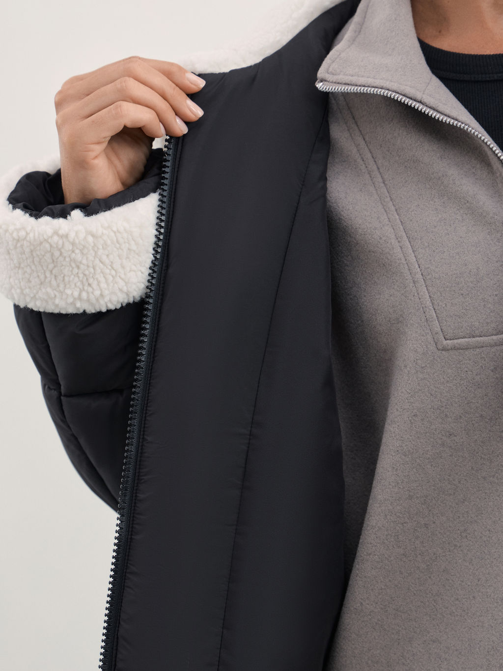 Куртка-дубленка с искусственным мехом / Zarina  фото 9