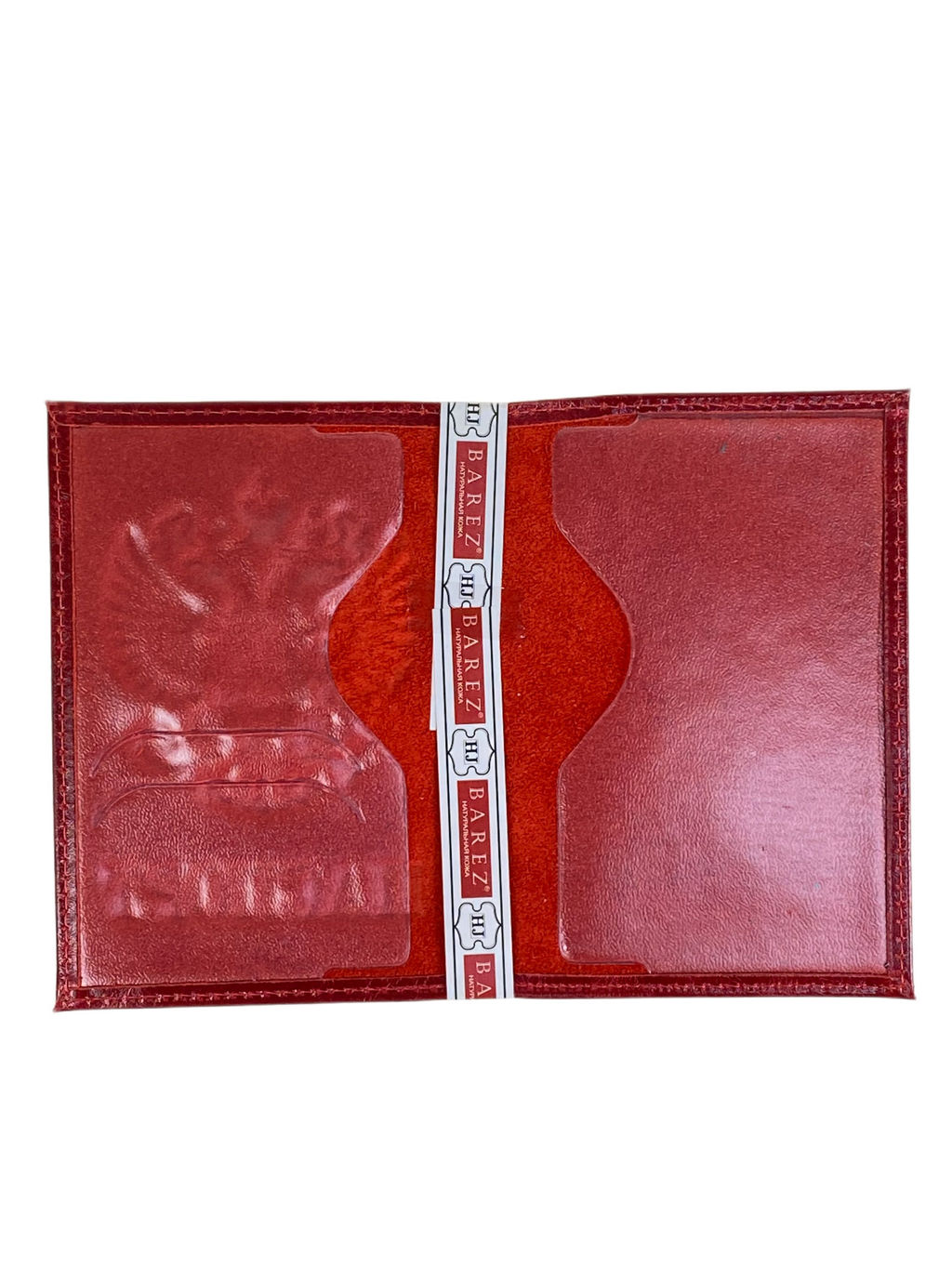 Обложка на паспорта из натуральной кожи, цвет бордово-красный - Greta фото 2