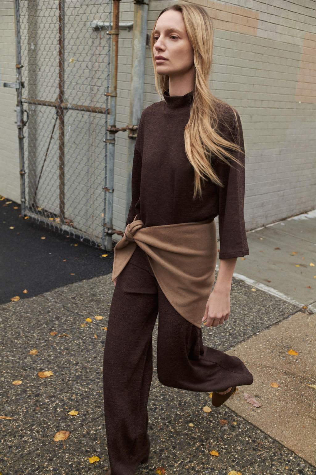 HIGH NECK PIQU_ T-SHIRT