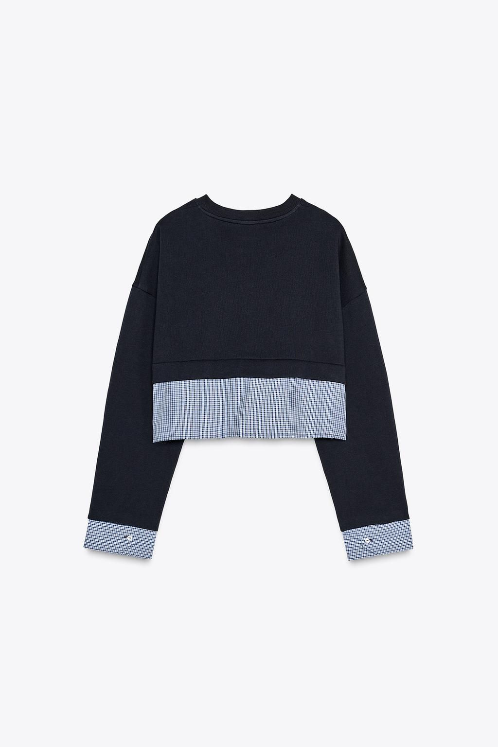 CONTRAST CROPPED SWEATSHIRT - Zara фото 5