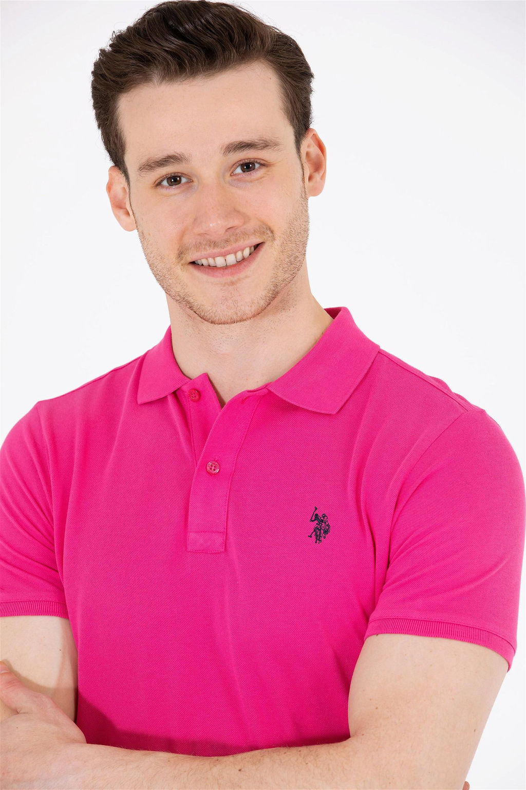 U. S. Polo Assn Мужская базовая футболка с воротником-поло цвета фуксии - U.s. polo assn фото 10