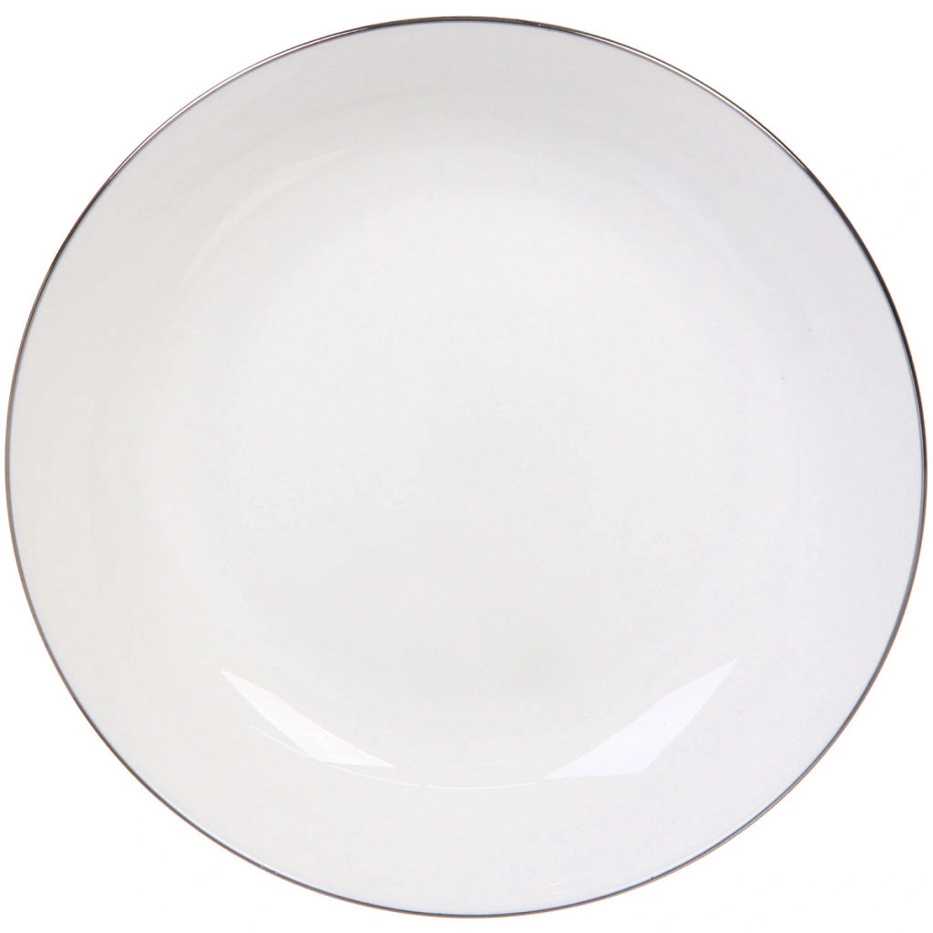 Тарелка фарфоровая "White magic Silver" 20см глубокая