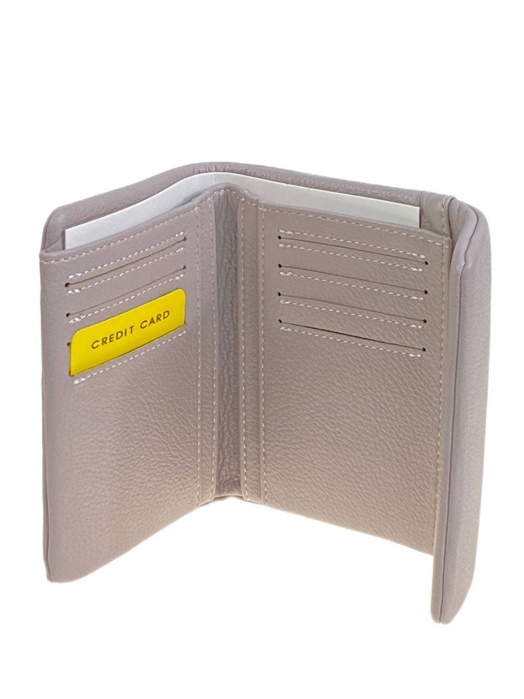 Женское портмоне из натуральной кожи, цвет светло серый - Greta фото 2