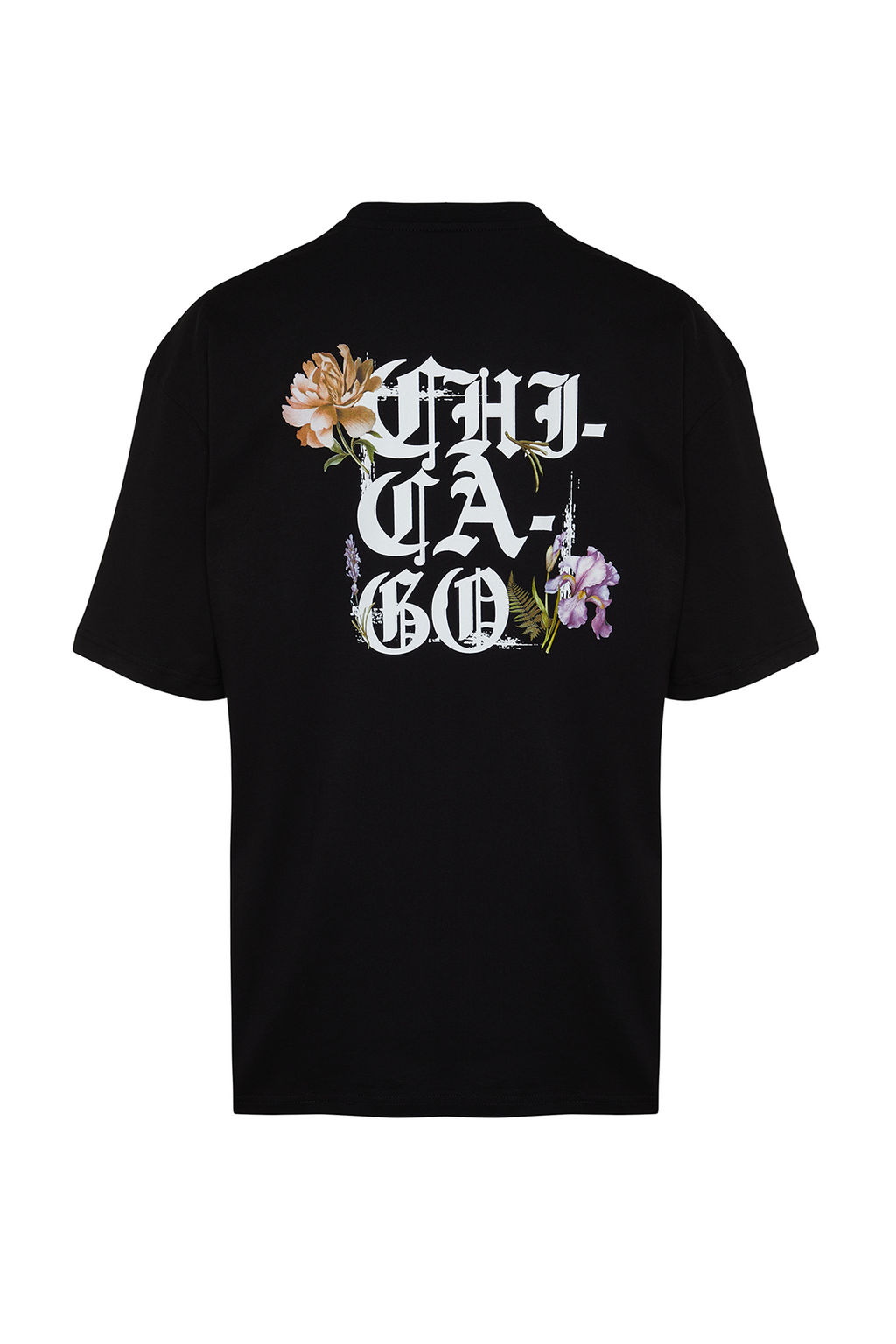 Siyah Oversize/Genis Kesim Chicago Sehir Bask?l? %100 Pamuklu K?sa Kol T-Shirt TMNSS24TS00167 - Trendyolmilla фото 7