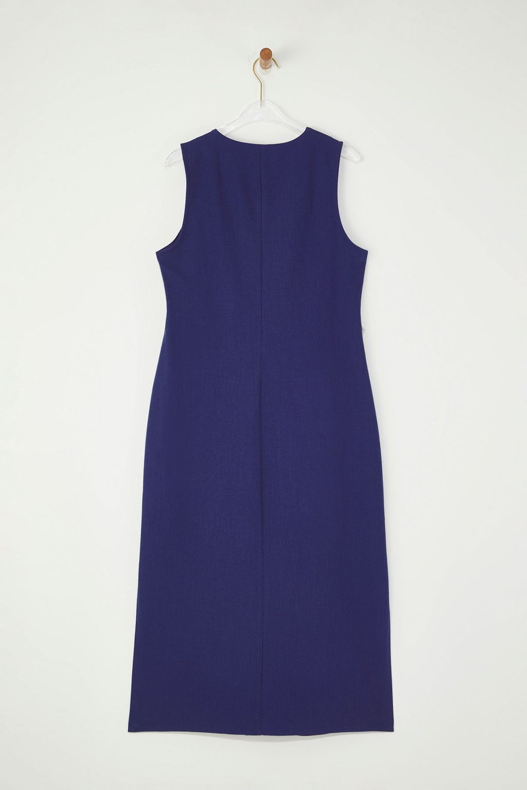 Trendyolmilla Lacivert Kusakl? Keten Kar?s?ml? Midi Dokuma Gomlek Elbise TWOSS25EL00651  фото 12