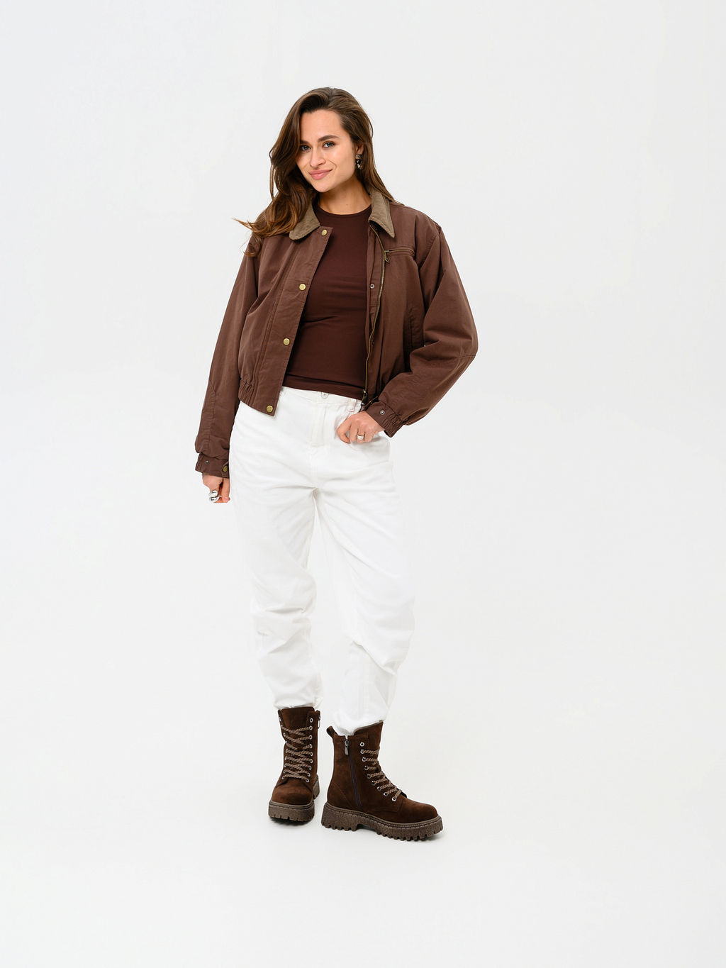 Ботинки 327.22511br.Коричневый замша/байка