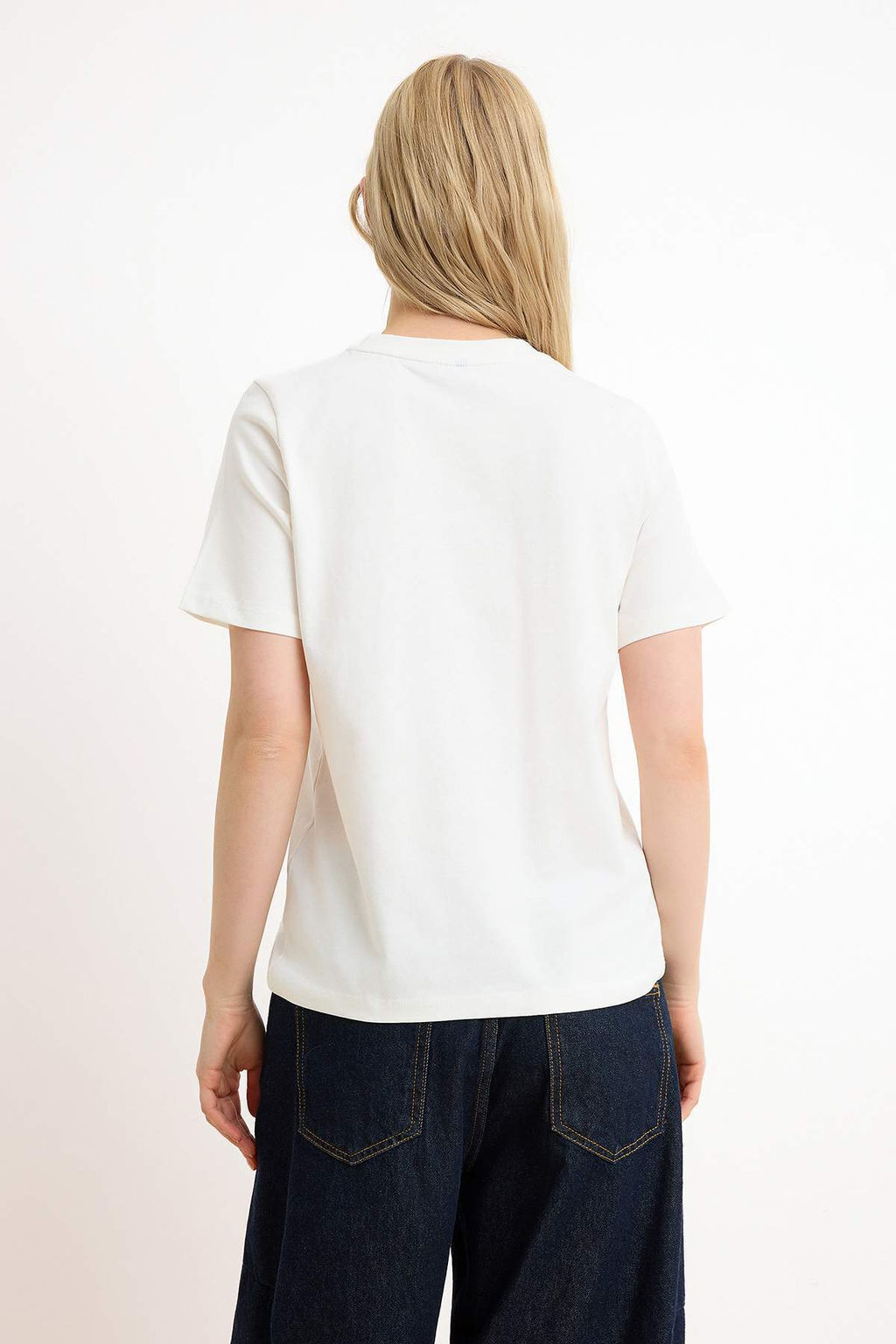Ekru Kalp Regular/Normal Kal?p K?sa Kollu Tok %100 Pamuk Orme T-Shirt TWOSS26TS00145 - Trendyolmilla фото 4
