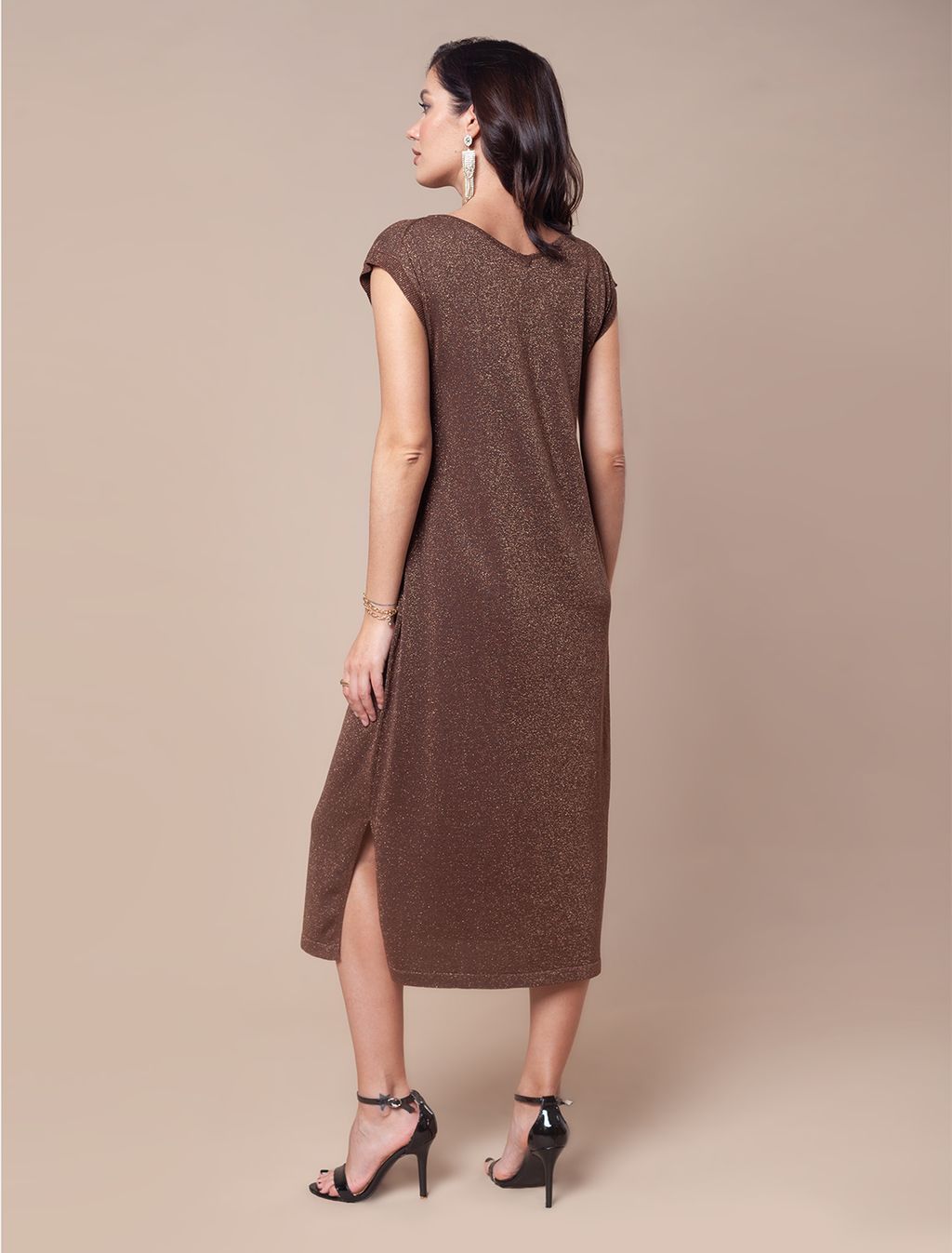 VILATTE / Платье тонкой вязки из хлопка и вискозы с мягким люрексом  фото 4