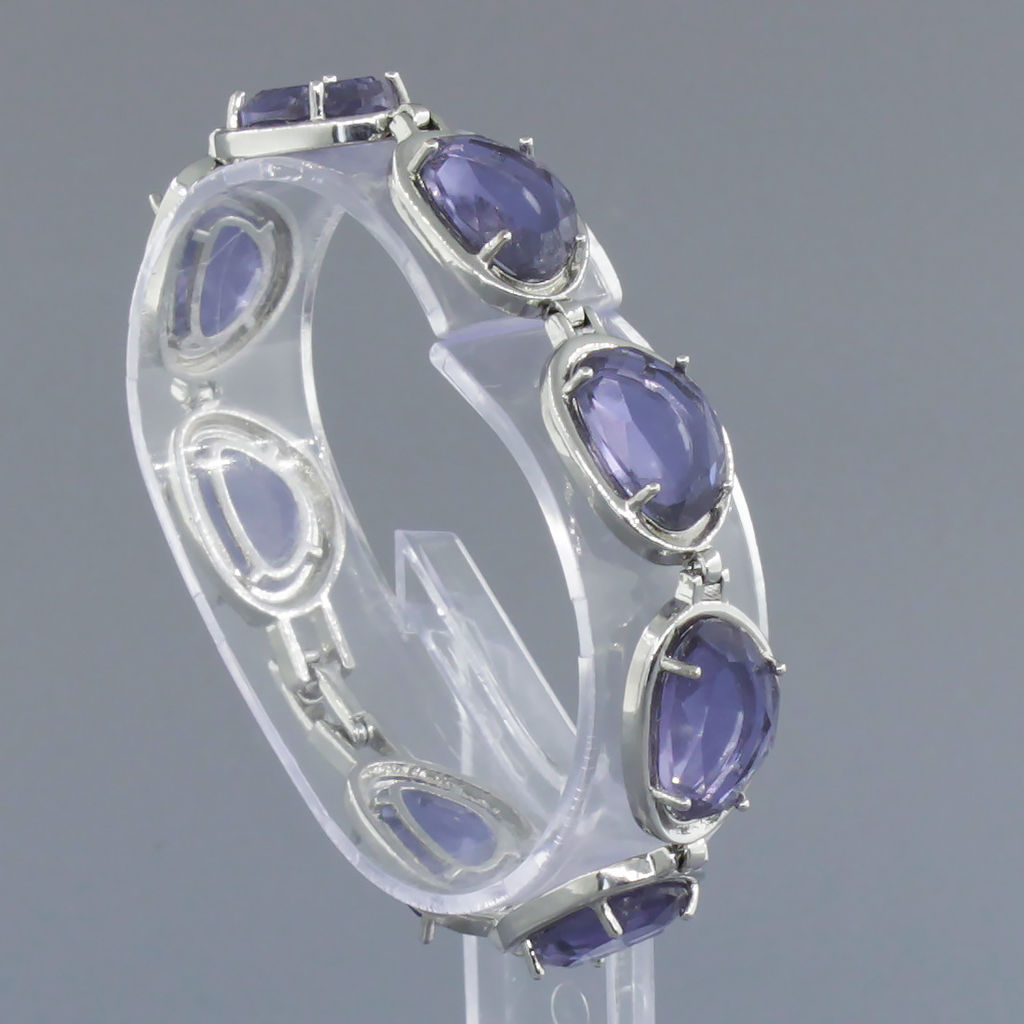 Александрит, браслет Лаура, покрытие родий, 18см - Agat77 фото 2