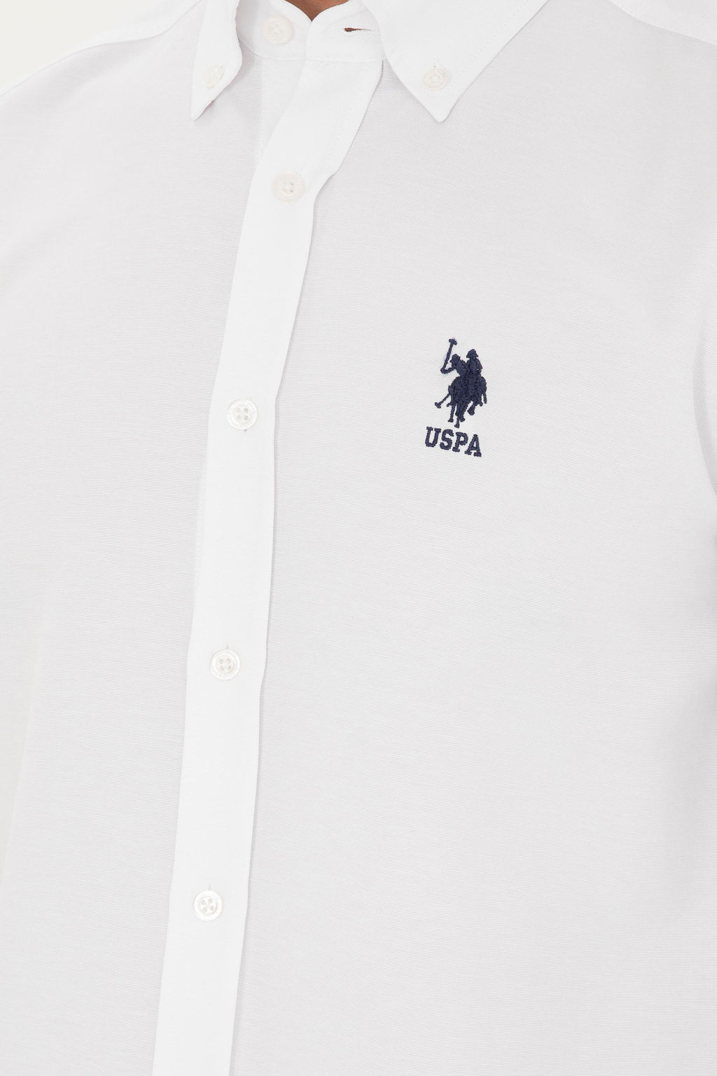 Мужская белая базовая рубашка с длинным рукавом - U.s. polo assn фото 7