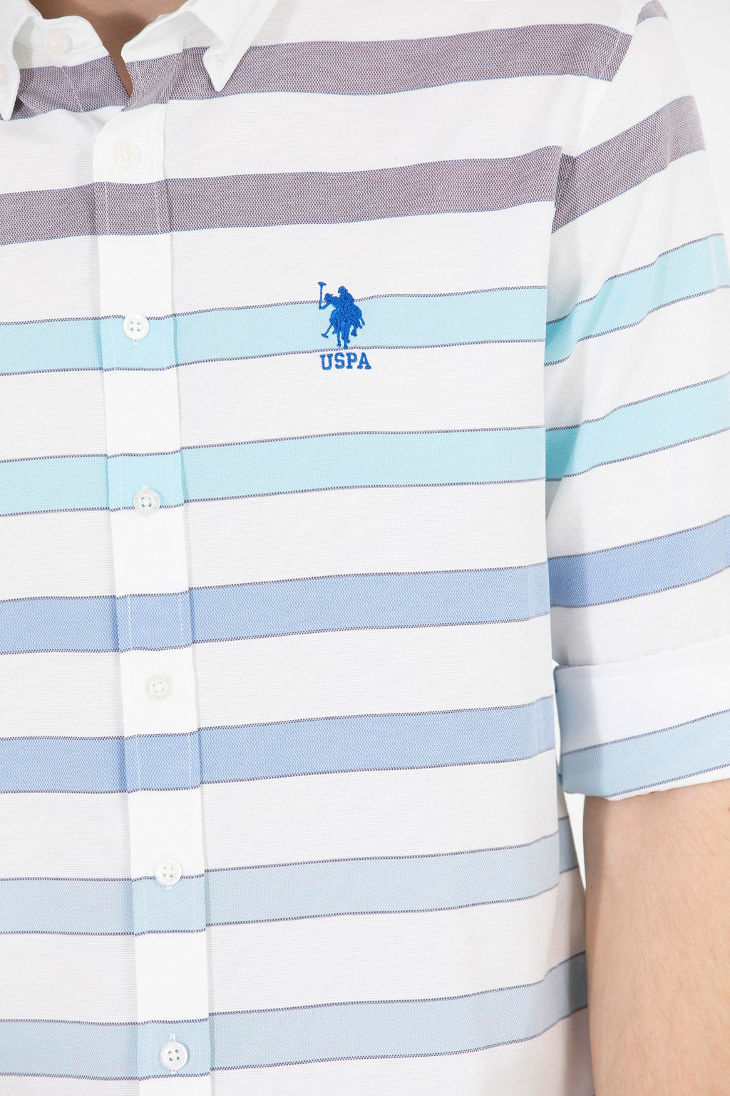 U. S. Polo Assn / Мужская синяя рубашка с длинным рукавом - U.s. polo assn фото 21
