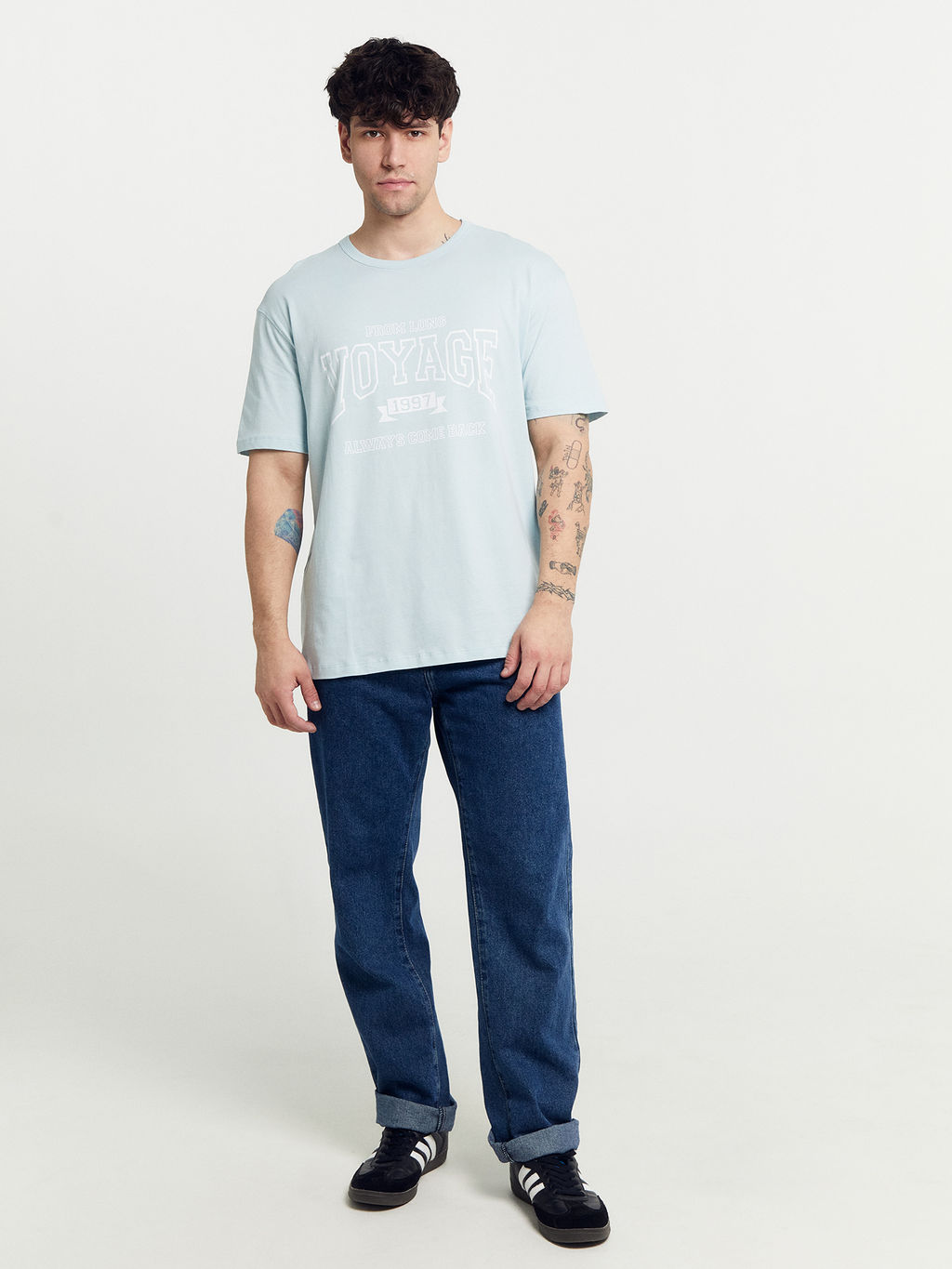 Футболка мужская голубая с печатью голубая дымка +печать 111785-1 - Mark formelle фото 4