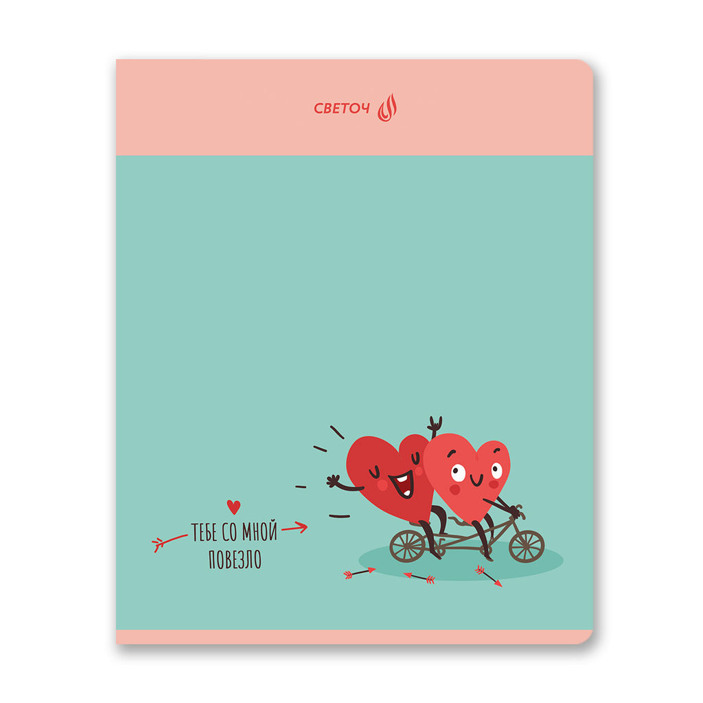 Светоч Т204 Тетрадь ученическая общая, твин лак, A5 80 л. на скобе 65 г/кв.м , белизна 100 % 5 шт. клетка 01528 Ты в моём сердце фото 7