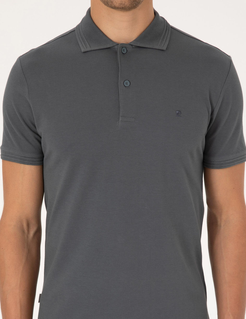 Antrasit Slim Fit %100 Pamuk K_vr_lmaz Polo Yaka Basic Ti__rt