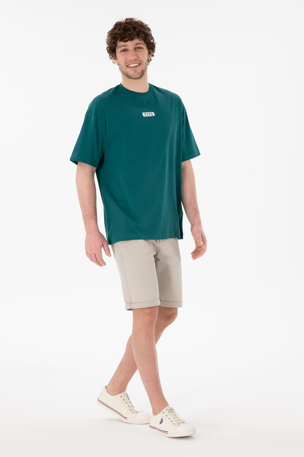 Erkek Oversize Fit Bisiklet Yaka Koyu Ye_il Ti__rt Sepette S_rpriz _ndirim - U.s. polo assn фото 5