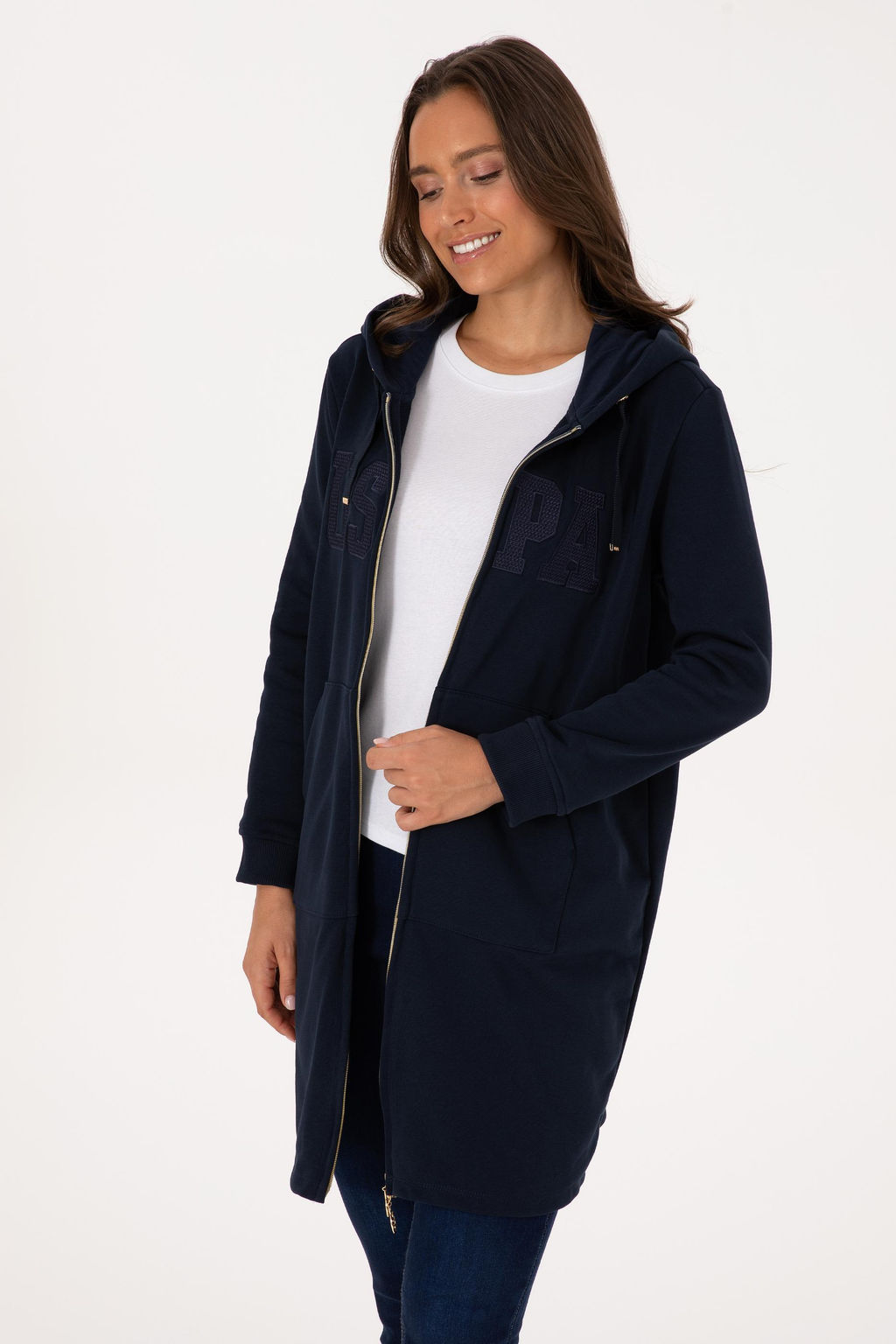 Kad_n Lacivert Basic Sweatshirt Sepette S_rpriz _ndirim - U.s. polo assn фото 3