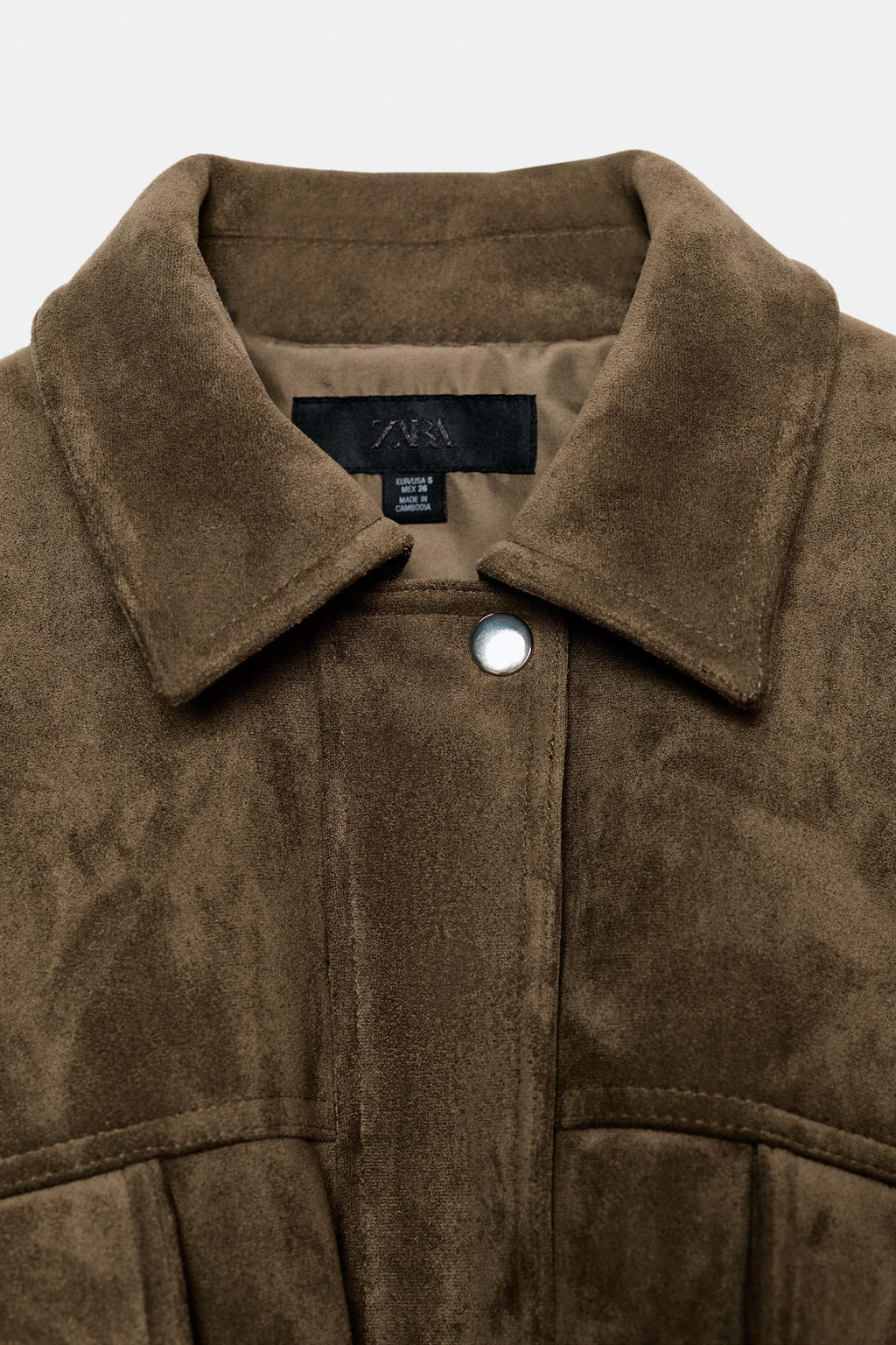 OVERSIZE FAUX SUEDE BOMBER JACKET WITH HOODIE - Zara фото 22