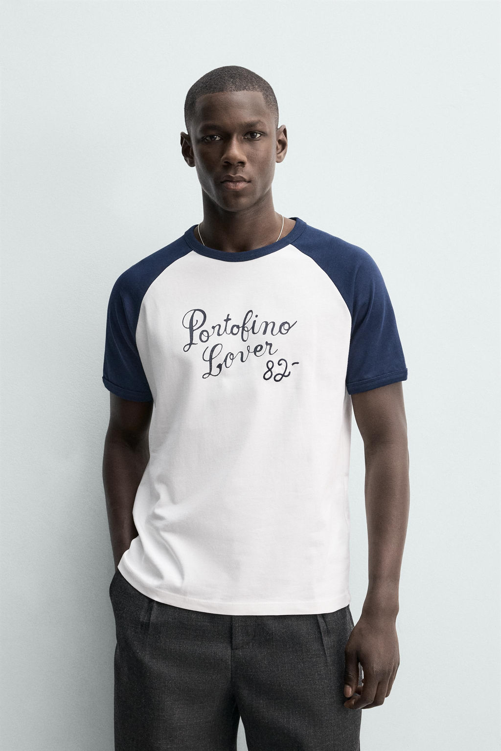 CAMISETA COLOR BLOCK TEXTO PORTOFINO / Marino - Zara фото 2