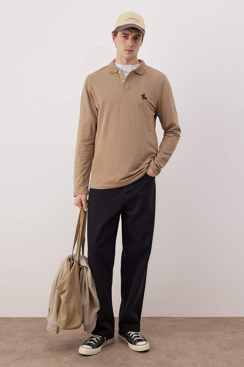 TRENDYOL MAN Beyaz %100 Pamuk Slim/Dar Kesim Uzun Kol Basic Polo Yaka T-shirt TMNAW25PO00000 - Trendyolmilla фото 12