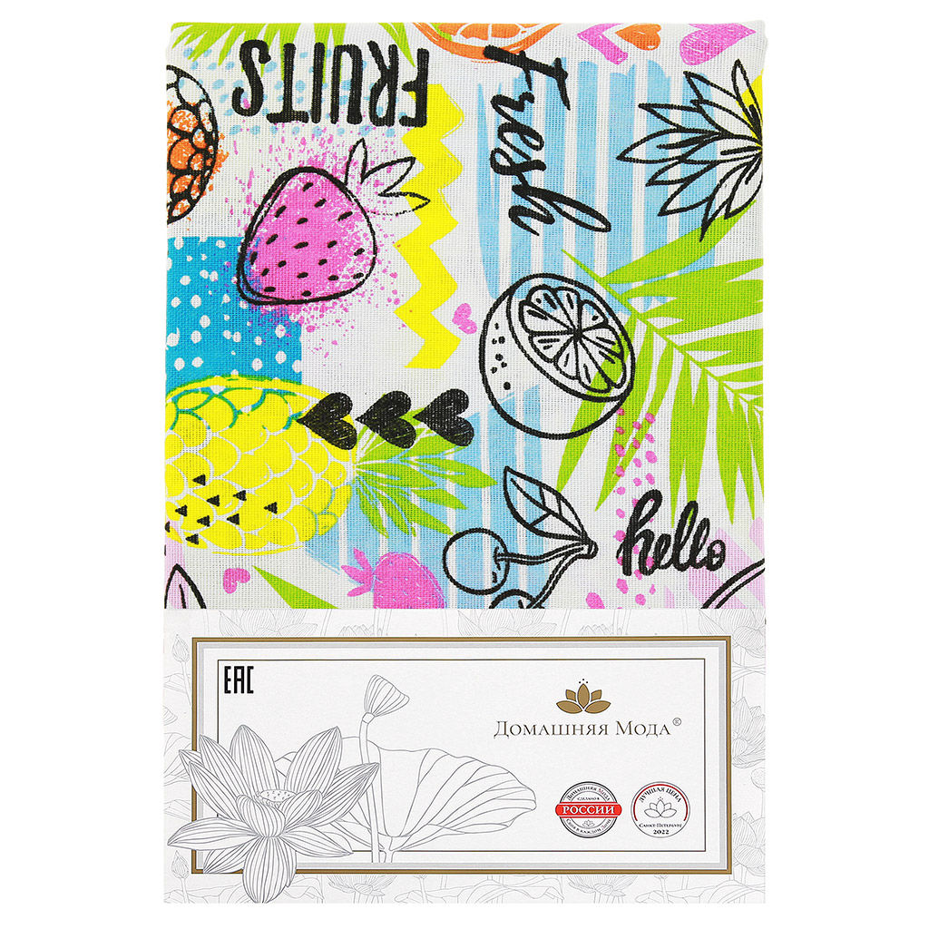 Скатерть 200х145см ФрешФут б/з, длина стола до 160см, на 6-8 персон, рогожка (хлопок 100%) 171г/м2, упаковка классическая, пакет ПВХ 28х41см, Домашняя мода (Россия)  фото 5