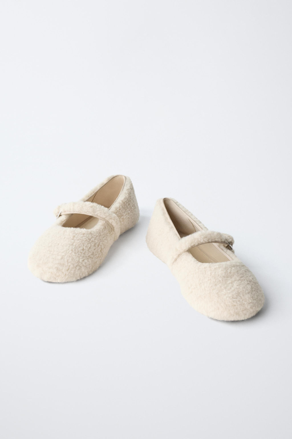 FAUX SHEARLING BALLET FLATS - Zara фото 3