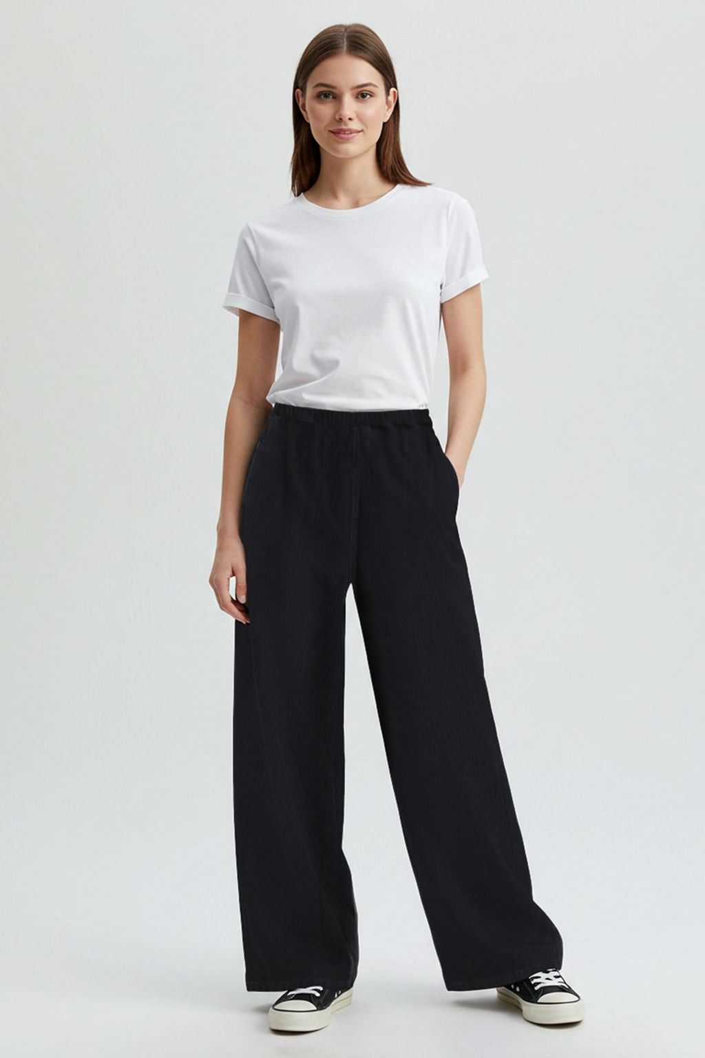 Mavi Beli Lastikli Normal Bel Ekstra Wide Leg Palazzo Jeans TWOSS25JE00037 - Trendyolmilla фото 8