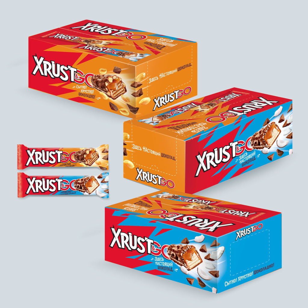 Цена за 2 шт Бат. "Xrust&Go " с кокосом и карамелью  30гр/Коломна/1534/