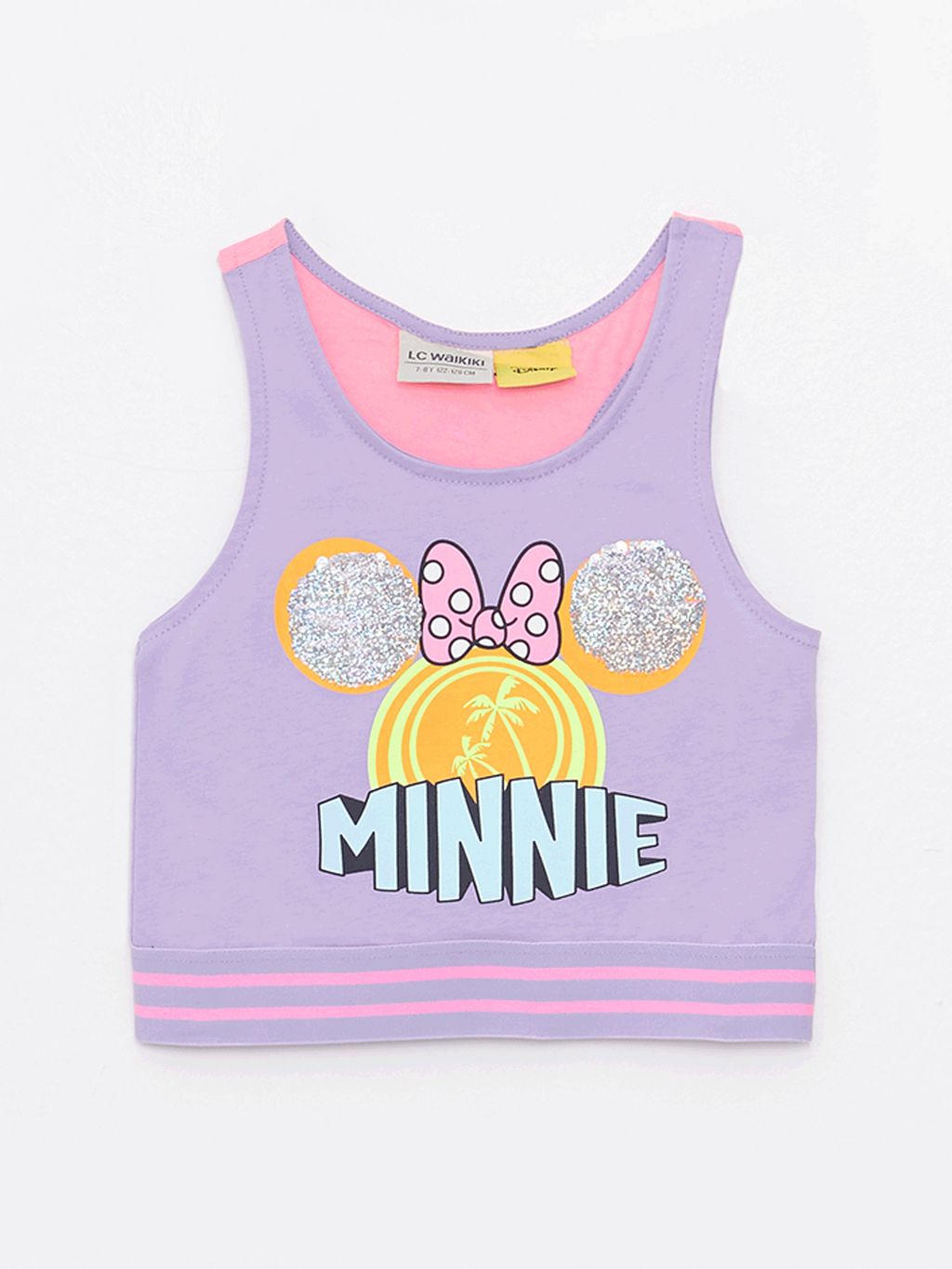 Bisiklet Yaka Minnie Mouse Bask?l? ?ift Y?nl? Payetli K?z ?ocuk Atlet - Waikiki фото 2